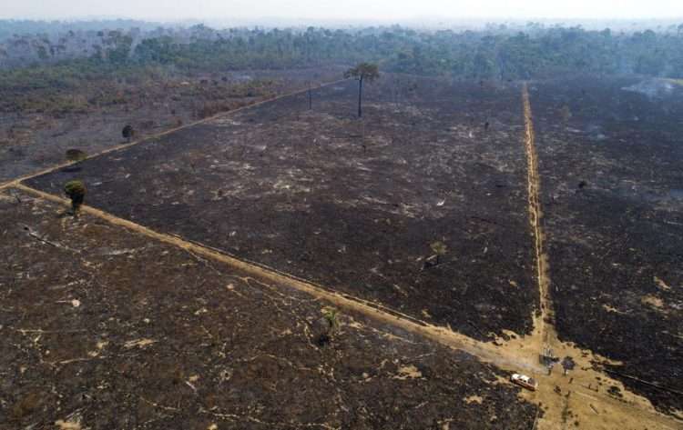 Zona consumida por el fuego cerca de Novo Progresso, en el estado brasileño de Pará, en Brasil. Foto: Andre Penner/Ap/Archivo.