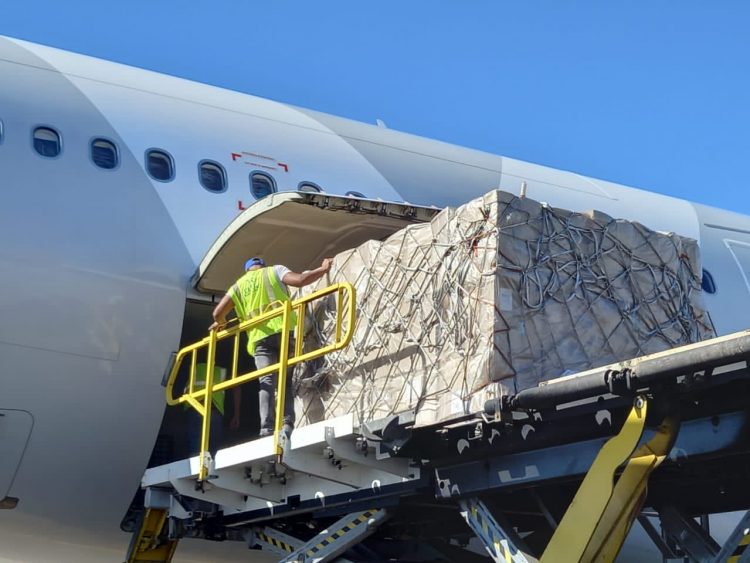 Cargamento de ayuda humanitaria donado a Cuba por Rusia. Foto: Embajada de Rusia en Cuba / Twitter.