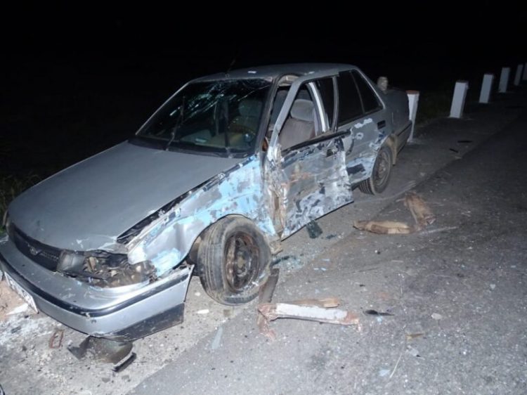 Auto ligero involucrado en el accidente de tránsito ocurrido en el municipio matadero de Colón: Foto: TV Yumurí