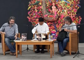 “Hubo mucha plata detrás del golpe”, aseguró Morales al presentar en la Casa de las Américas el libro “Evo: Operación rescate. Una trama geopolítica en 365 días”, del escritor español Alfredo Serrano. Foto: Casa de las Américas.