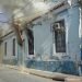 Incendio en una vivienda cerca del Parque Céspedes, en Santiago de Cuba. Foto: ACN