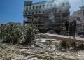 Vista del Hotel Saratoga, en La Habana, tras la explosión ocurrida en el lugar este viernes 6 de mayo de 2022. Foto: Otmaro Rodríguez.