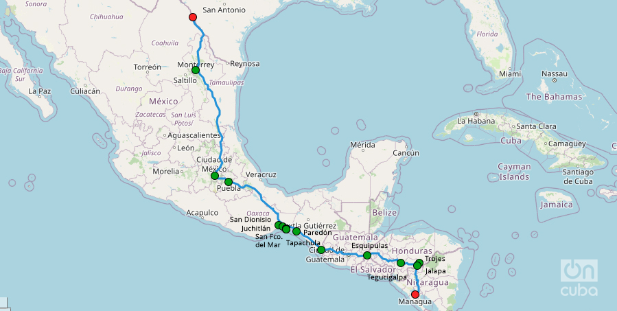 Recorrido de más de 3 000 kilómetros realizado por nuestra entrevistada.