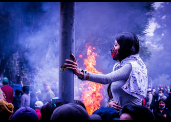 Imágenes del Paro Nacional en Ecuador. Zona del Parque El Egido, bajo fuerte represión policial, ayer 21 de junio en la tarde. Foto: OnCuba.