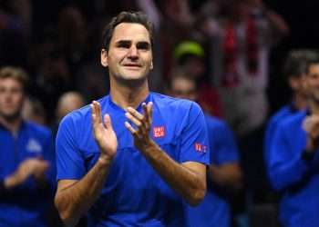 Roger Federer vivió su despedida de las canchas en la Laver Cup de Londres. Foto: Andy Rain/EFE