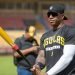 Yoenis Céspedes regresó a los diamantes con las Águilas Cibaeñas en la Liga Dominicana. Foto: Tomada de la página oficial de las Águilas Cibaeñas.