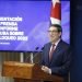 El canciller cubano, Bruno Rodríguez, durante la presentación a la prensa del más reciente informe sobre los efectos del embargo de Estados Unidos a Cuba, en la sede de la Cancillería de la Isla, el 19 de octubre de 2022. Foto: @CubaMINREX / Twitter.