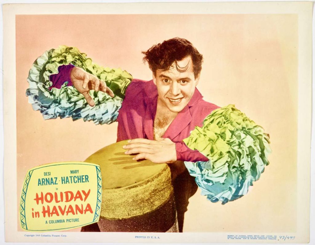 Fotografía cedida por The Wolfsonian, museo administrado por la Florida International University (FIU), donde se aprecia uno de los carteles de la película "Holiday in Havana" (1949), que forma parte de la exposición "Turn the Beat Around" que muestra cómo los ritmos afrocubanos "cambiaron para siempre el paisaje musical" de EE.UU. Foto: The Wolfsonian-FIU / EFE.