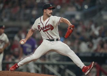 Spencer Strider es uno de los favoritos para ganar el premio de “Novato del Año” en la Liga Nacional. Foto: Dale Zanine/USA TODAY Sports.