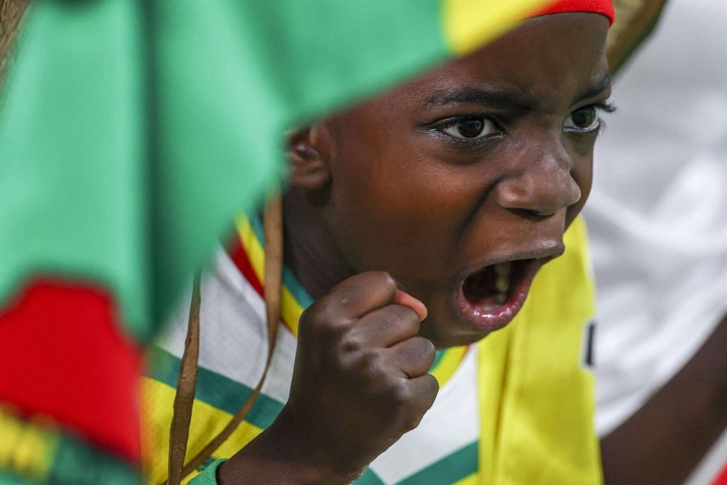 Aficionado de Senegal durante el partido de su país y Países Bajos en el estadio Al Thumama, Doha, Qatar, 21 de noviembre de 2022 Foto EFE EPA José Sena Goulao