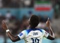 Bukayo Saka Inglaterra celebra al marcar el 4-0 durante el tope con Irán en el Estadio Internacional Khalifa, Doha, Qatar, 21 noviembre de 2022. Foto EFE EPA Neil Hall