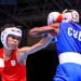 El cubano Ewart Marín (der) en su triunfo previo por 4-0 sobre el japonés Rui Yamaguchi, en el Campeonato Mundial juvenil de boxeo. Foto: iba.sport