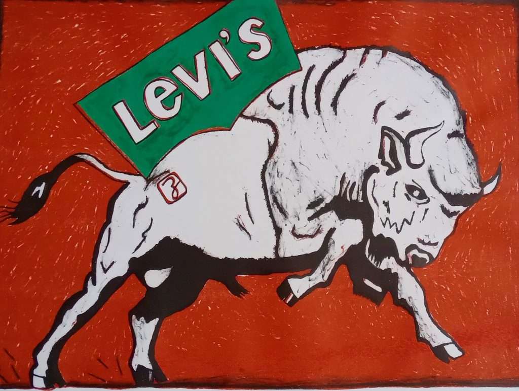 Rafael Zarza. Levi’s, 2022. Litografía, 60 x 40 cm.
