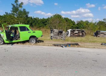 Accidente de tránsito en Sancti Spíritus. Foto: Alexey Mompeller y La Voz de Cabaiguán.