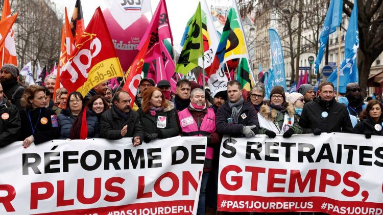 Una manifestación en París contra la reforma de las pensiones. Foto: RTVE.