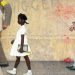 "El problema con el que todos vivimos"(1964) de Norman Rockwell. Representa a Ruby Bridges, una niña afroamericana de seis años, camino a una escuela pública para blancos en Nueva Orleans el 14 de noviembre de 1960, escoltada por agentes del FBI.