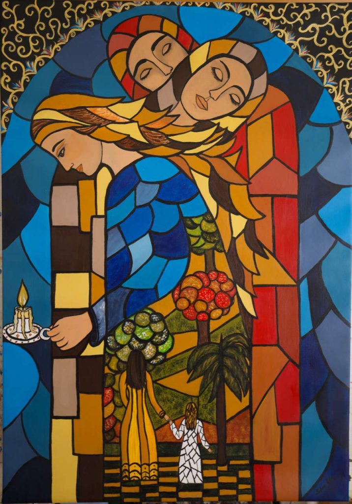 Vitral, 2020. Acrílico sobre lienzo, 100 x 70 cm.
