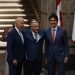 Los presidentes Andrés Manuel López Obrador, Joe Biden y el primer ministro de Canadá, Justin Trudeau reunidos en Palacio Nacional en Ciudad de México. Foto: José Méndez/EFE.