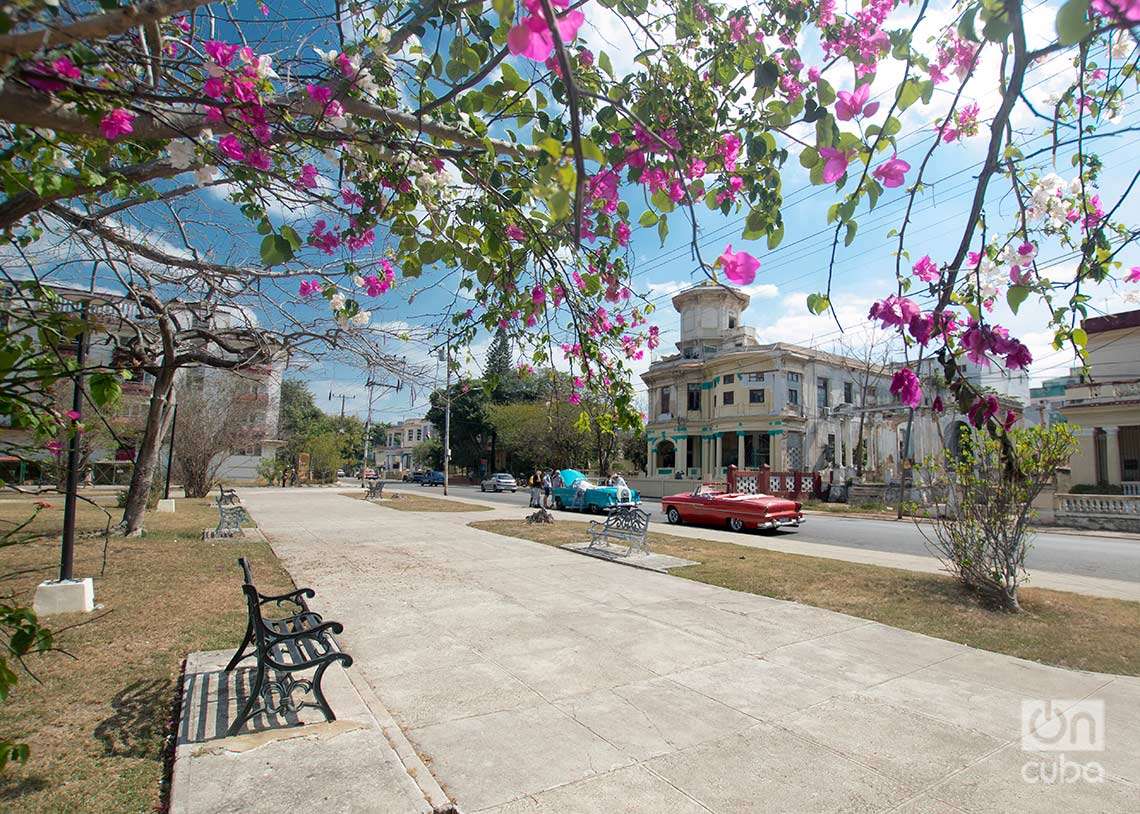 Vista de la calle 17 del Vedado, desde el parque John Lennon. Foto: Otmaro Rodríguez.