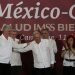 El presidente de México, Andrés Manuel López Obrador (c), y su homologo de Cuba, Miguel Díaz-Canel (i), durante un acto protocolario en el estado mexicano de Campeche, el 11 de febrero de 2023. Foto: Lorenzo Hernández / EFE.