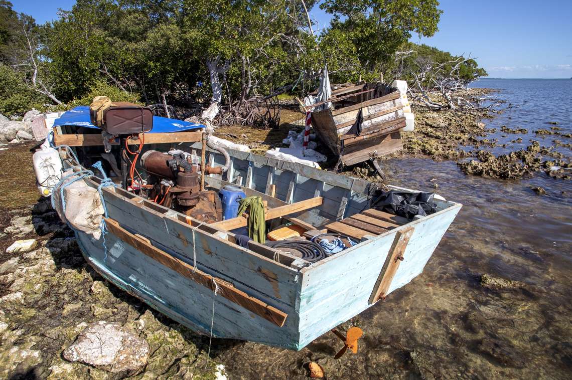 Vessel found in January 2023 in the Florida Keys. Photo: EFE/EPA/Cristobal Herrera-Ulashkevich.