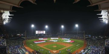 Taichung Intercontinental Baseball Stadium es la sede del grupo A del V Clásico Mundial de Béisbol, en el cual compiten Cuba, Países Bajos, Italia, Panamá y Taipéi de China. Foto: Ritchie B. Tongo/EFE.