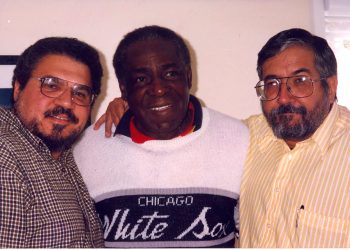 Chicago, 1998. De izquierda a derecha, Félix Masud, Orestes Miñoso, y el autor, Norberto Codina.