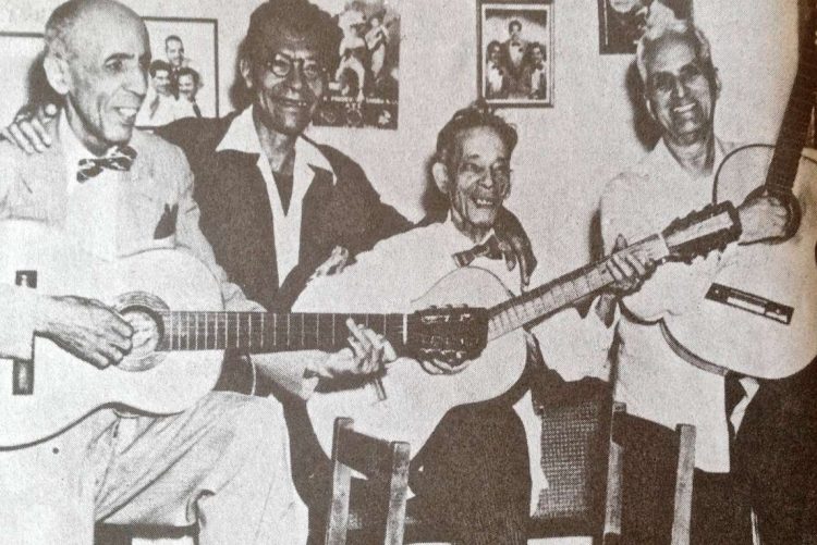 Los llamados cuatro grandes de la trova tradicional cubana. De izquierda a derecha: Rosendo Ruiz, Manuel Corona, Sindo Garay y Alberto Villalón. Foto: Casa de la Trova Pepe Sánchez / Facebook.