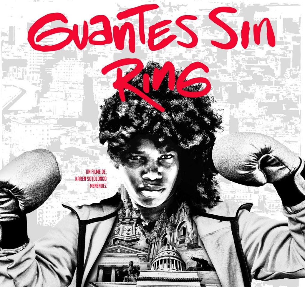 Fragmento del cartel promocional del filme cubano "Guantes sin ring".