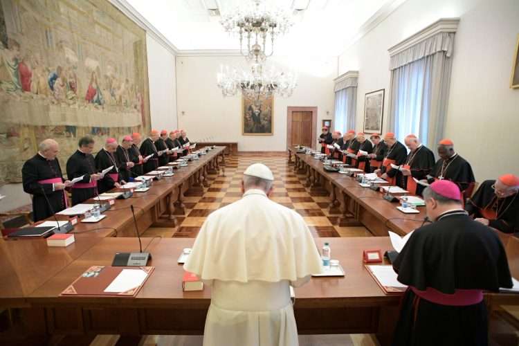 El papa Francisco preside una reunión con los obispos en el Vaticano. Foto: Zenit