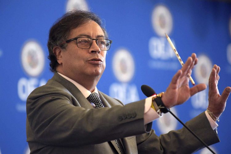 El presidente de Colombia, Gustavo Petro, durante una intervención en el Consejo Permanente de la Organización de Estados Americanos, en Washington. Foto: Lenin Nolly / EFE / Archivo.