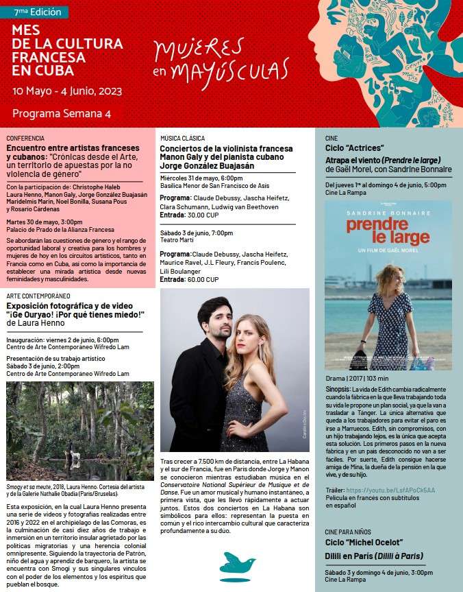 Programa 4ta semana del mes de la cultura francesa en Cuba