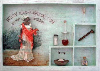 www.juanakarpersky, 2009. Mixta sobre madera, 60 x 100 x 10 cm.