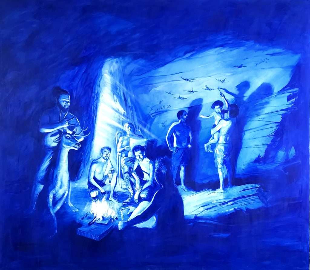 Interior de El Cerro, 2020. Óleo sobre lienzo, 200 x 200 cm.
