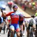 Arlenis Sierra celebra al ganar la prueba de ciclismo ruta femenina en los Juegos Centroamericanos y del Caribe en San Salvador. Foto: Miguel Lemus/EFE