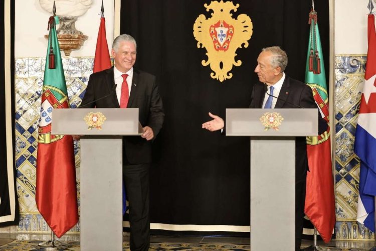 Díaz-Canel y Marcelo Rebelo de Sousa. Foto: @PresidenciaCuba