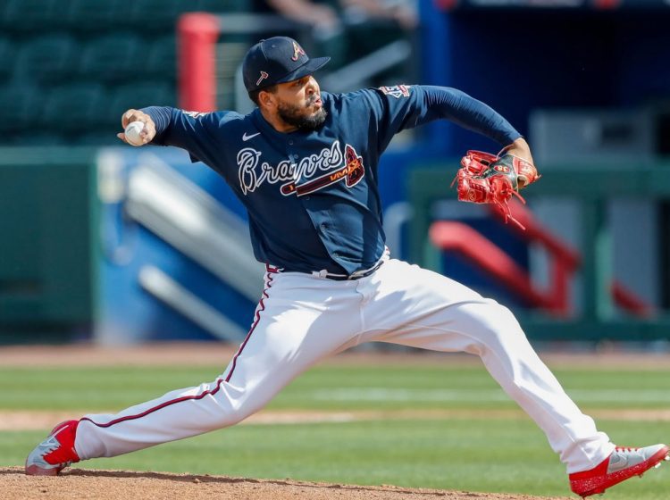 Daysbel Hernández debutó esta semana con los Braves en Grandes Ligas. Foto: Nathan Ray Seebeck/USA TODAY Sports.