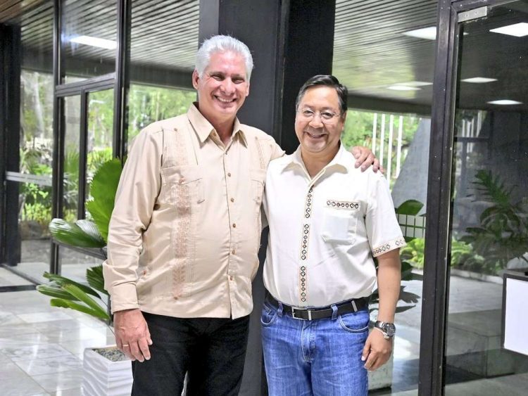 Miguel Díaz-Canel se reunió en La Habana con el presidente boliviano Luis Arce. Foto: @DiazCanelB