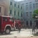 Bomberos en las inmediaciones de la emisora Radio Cadena Agramonte, en Camagüey. Foto: Adelante / Facebook.