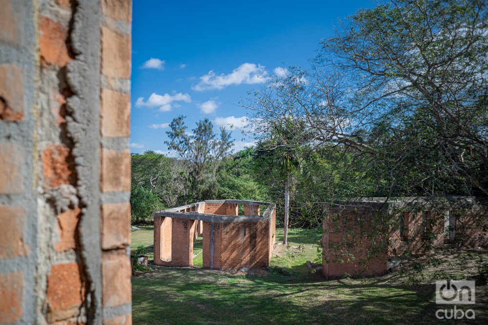 Vista de las estructuras inacabadas desde un aula de Elsinor. Foto: Jorge Ricardo.