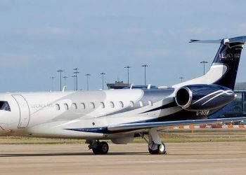 El Embraer Legacy 600 del jefe del grupo mercenario Wagner. Foto: Actualidad Aeroespacial.