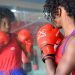 Sesión de entrenamiento de la selección cubana de boxeo femenino, en el gimnasio del Estadio Panamericano, en La Habana. Foto: Otmaro Rodríguez.