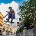 Un skater demuestra sus habilidades en el Paseo del Prado. Foto: Kaloian.