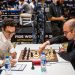 Fabiano Caruana y Leinier Dominguez en cuartos de finales de la Copa del Mundo.  Foto: Anna Shtourman/Fide.