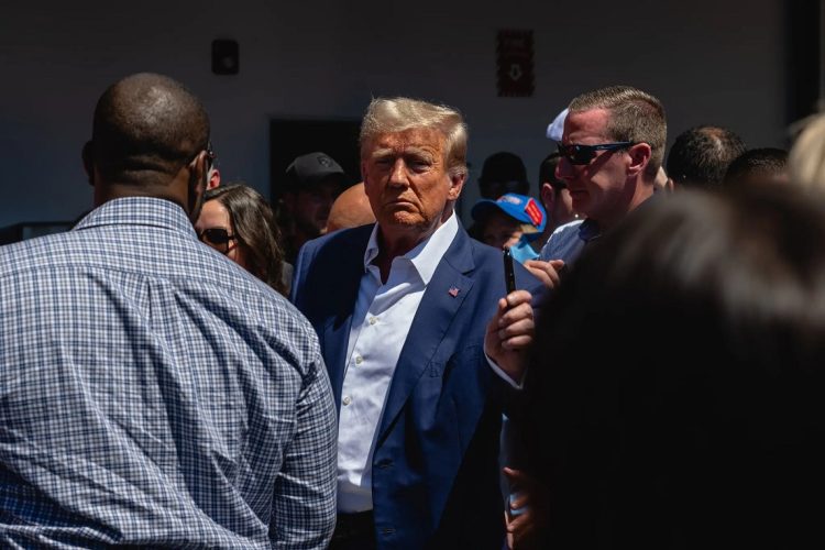 Trump este mes en la Feria Estatal de Iowa. Foto: Jon Cherry/The New York Times.