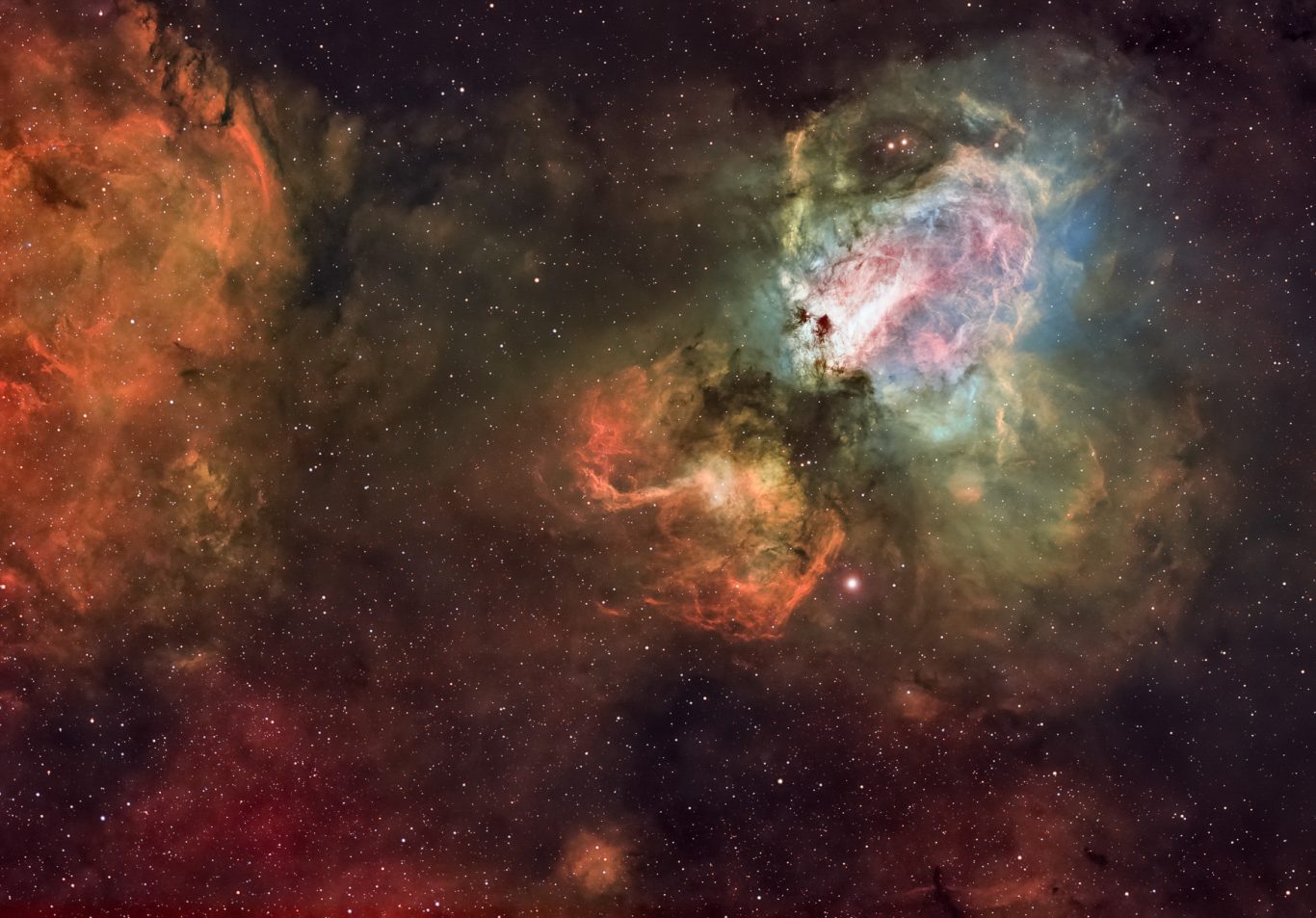 Nebulosa Omega, ubicada a 6 mil años luz en la constelación de Sagitario. Foto: Franco Meconi.