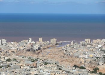 Una vista de Derna, este de Libia, después de que la tormenta Daniel trajera fuertes lluvias a la zona. Foto: Mohamed Shalash/EFE/EPA.