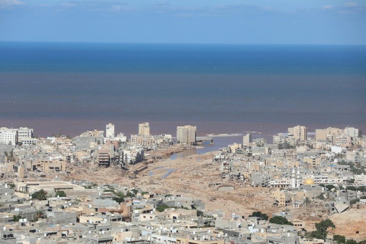 Una vista de Derna, este de Libia, después de que la tormenta Daniel trajera fuertes lluvias a la zona. Foto: Mohamed Shalash/EFE/EPA.