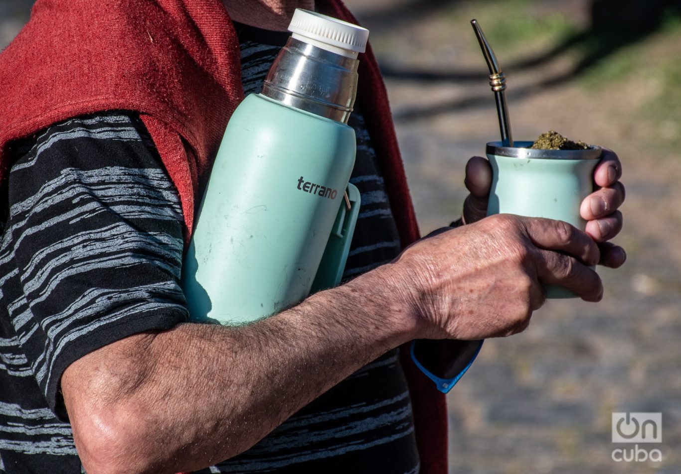 El termo y el mate para los uruguayos es como si fuera extensión del propio cuerpo. Foto: Kaloian.
