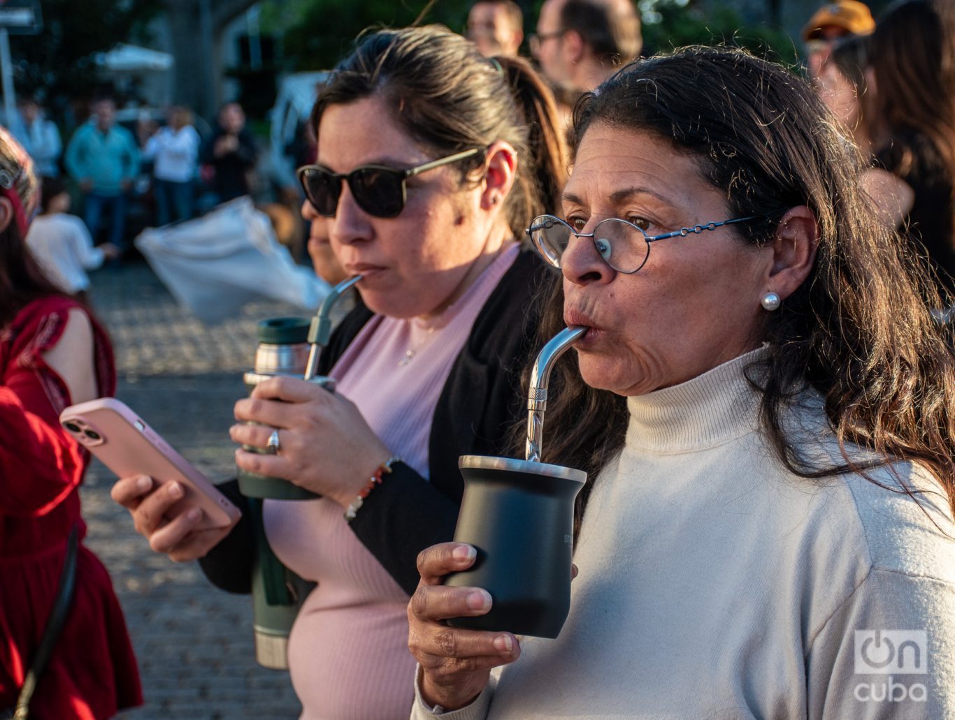 Un día en que la gente va y viene y se cruzan tomando mate. Foto: Kaloian.